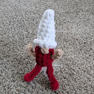 Handmade Red and White Gnome Plush